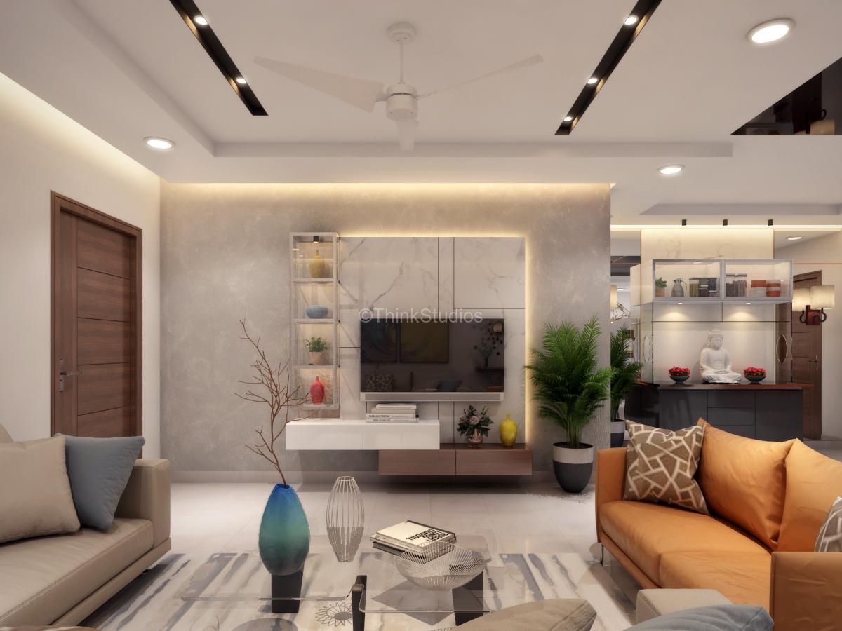 Drawing TV House Architecture in Hyderabad - Residential Apartment Interiors_drawing room