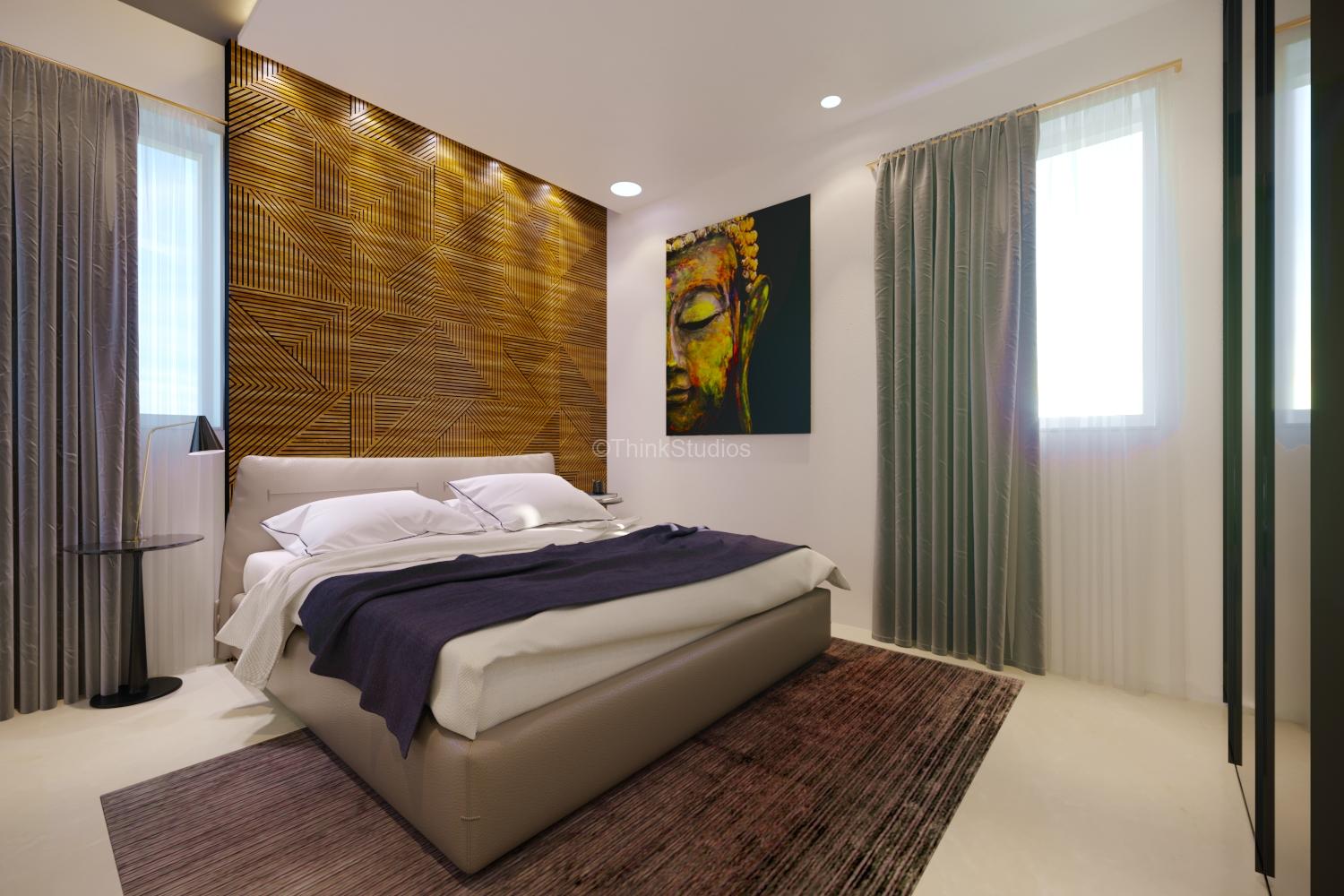 Residential Apartment Interiors_Mayfair Villa_ Hyderabad_Guest_Room_01 Home furniture designing in Hyderabad - Residential Apartment Interiors_Mayfair Villa_ Hyderabad_Guest_Room_01