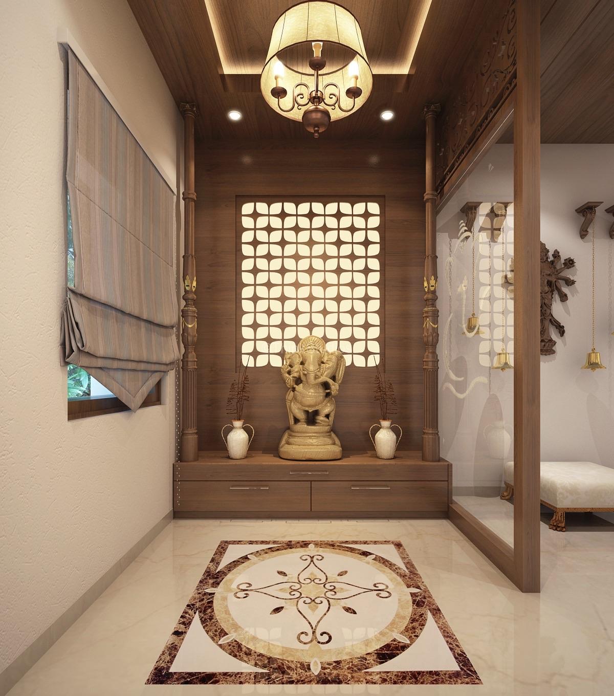Residential Apartment Interiors_Mayfair Villa_ Hyderabad_Pooja room Commercial office interior designers in Hyderabad - Residential Apartment Interiors_Mayfair Villa_ Hyderabad_Pooja room