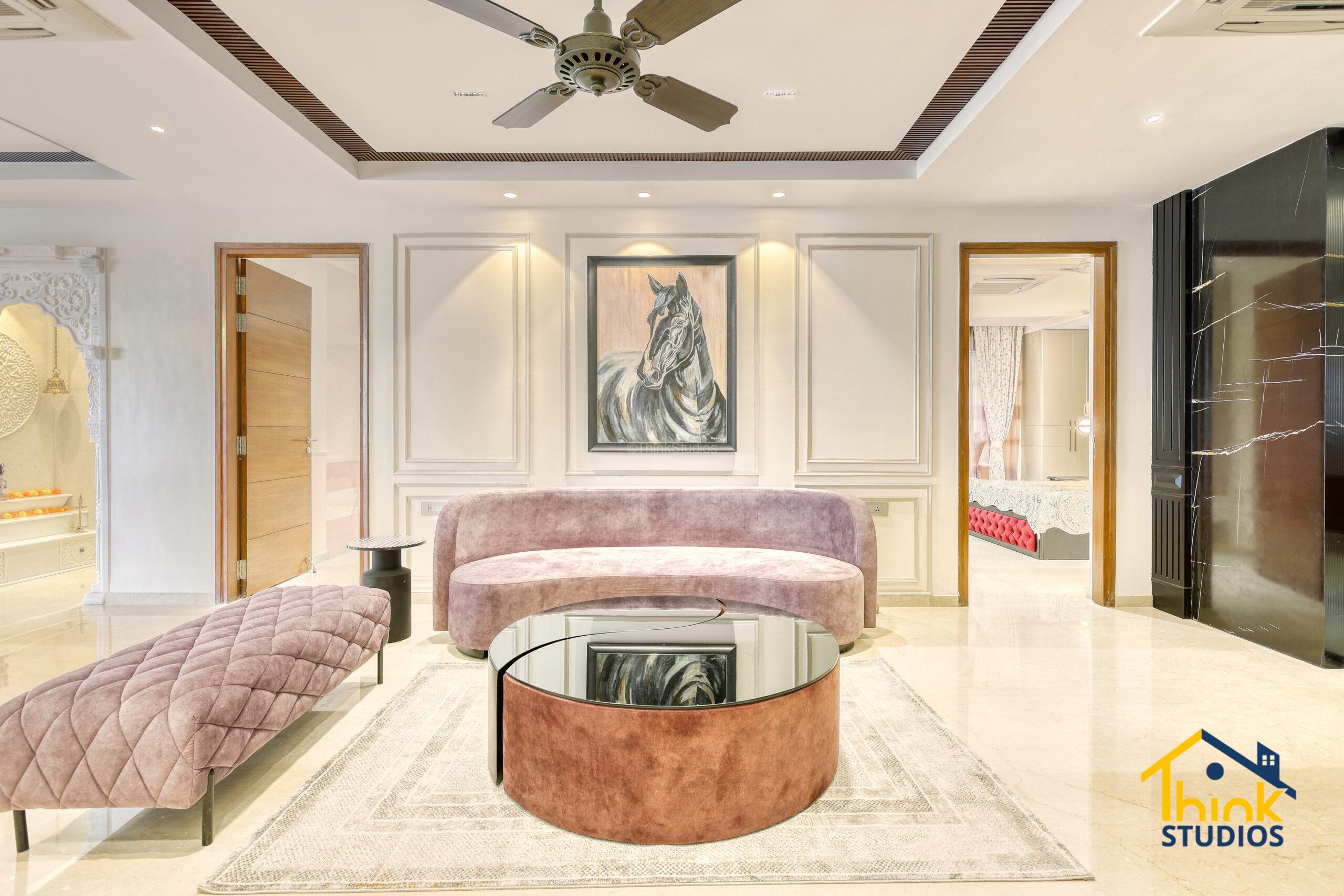 Hand made horse, that welcomes you in a comfortable space with well appointed furniture