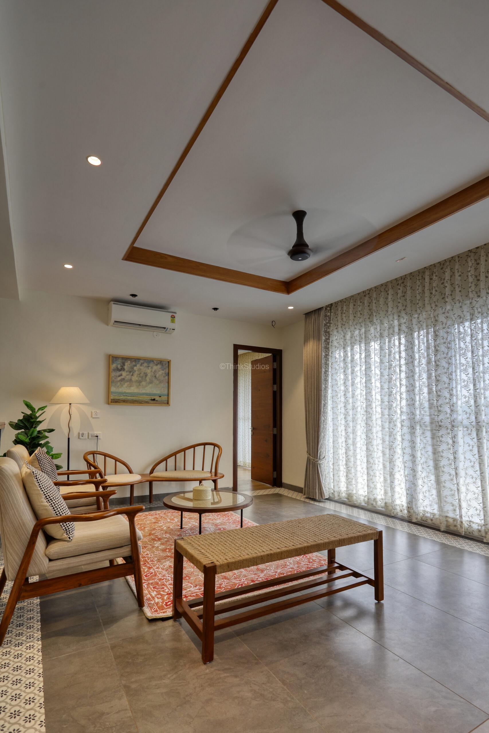 Hyderabad Farm House bespoke furniture and sheer curtains